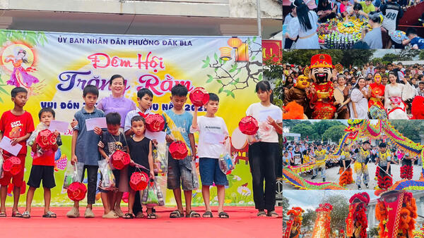 UBND PHƯỜNG ĐĂK BLA TƯNG BỪNG TỔ CHỨC “ĐÊM HỘI TRĂNG RẰM” CHO THIẾU NHI NHÂN DỊP TẾT TRUNG THU 2025